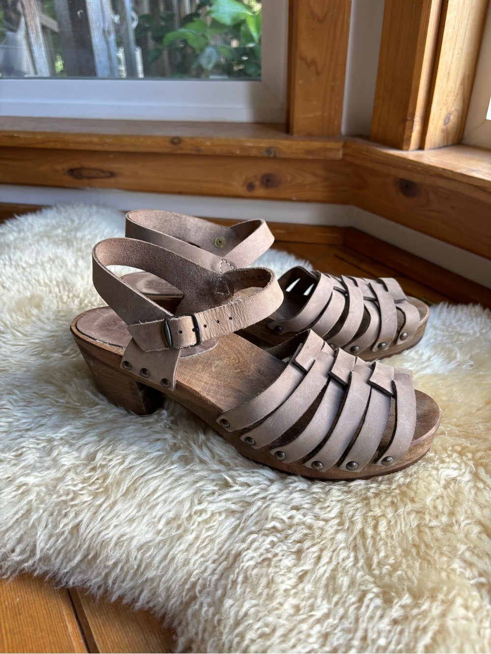 Sanita Woven Leather Swedish Clogs